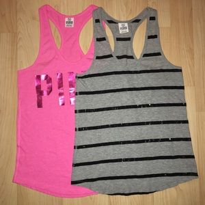 VICTORIA SECRET (PINK) RACER BACK TANK BUNDLE